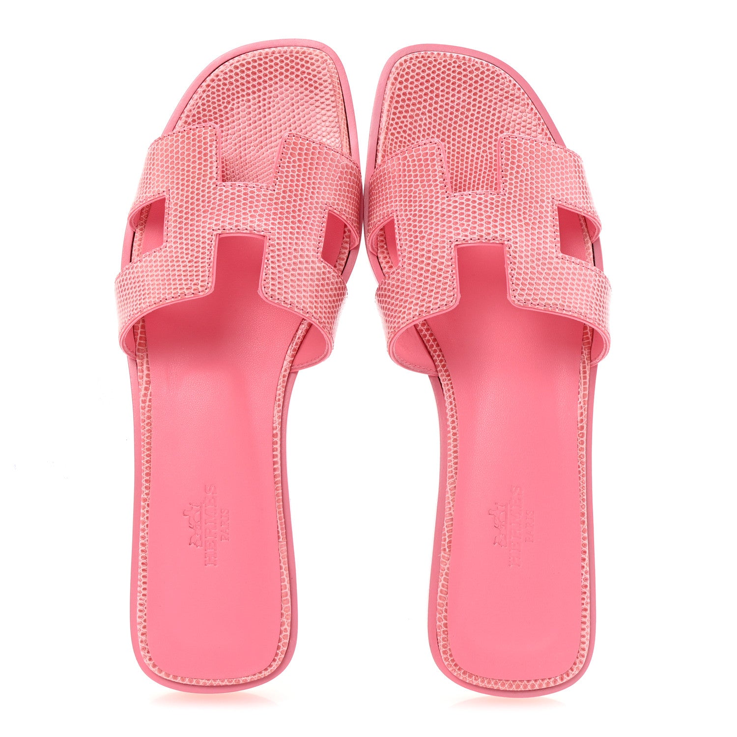 Hermes Lizard Oran Sandals 38 Pavot 2 of 10