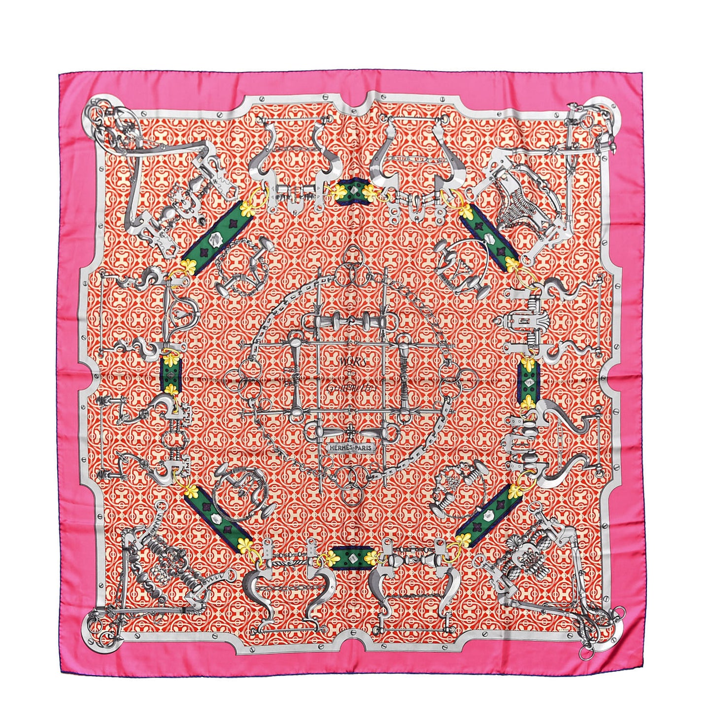 Cashmere Silk Mors Et Gourmettes Remix Shawl 140 Rose Vif Rouge Gris
