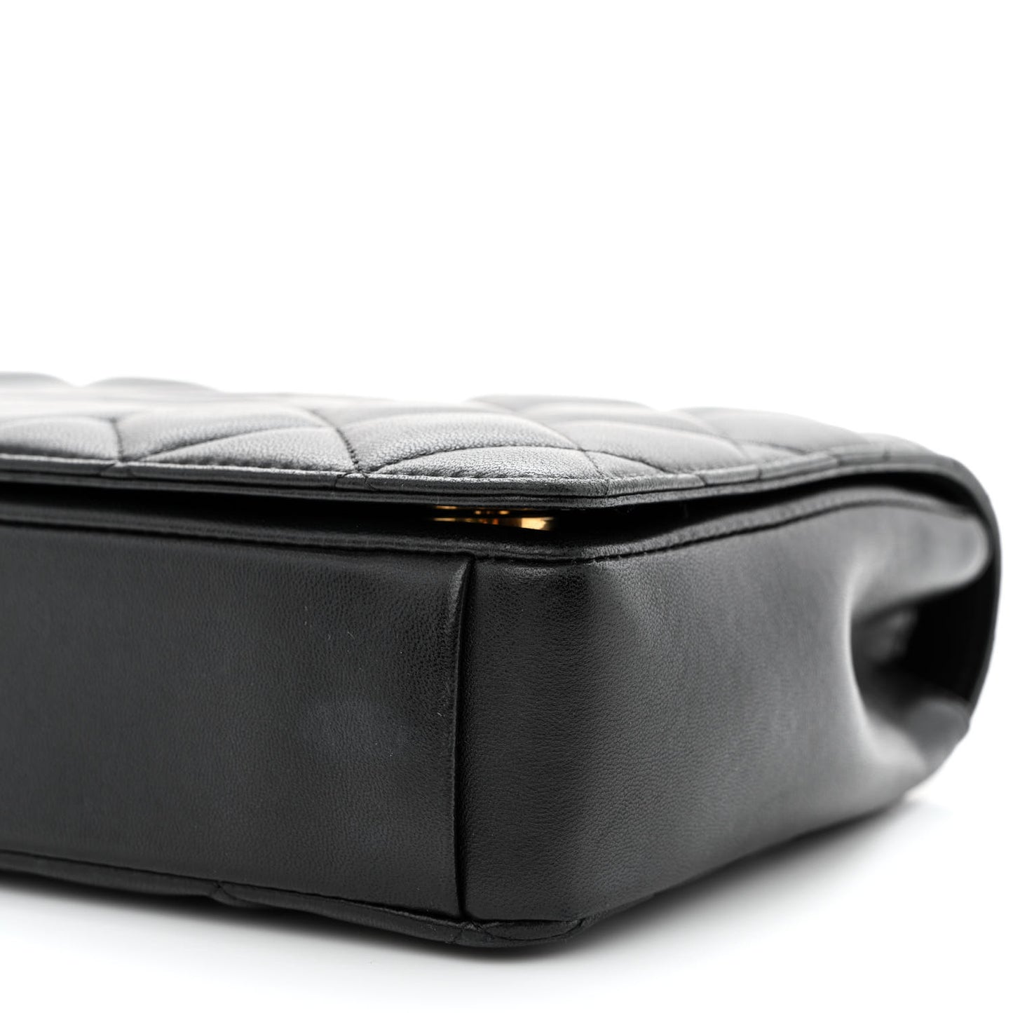 Lambskin Quilted Medium Diamond CC Flap Black