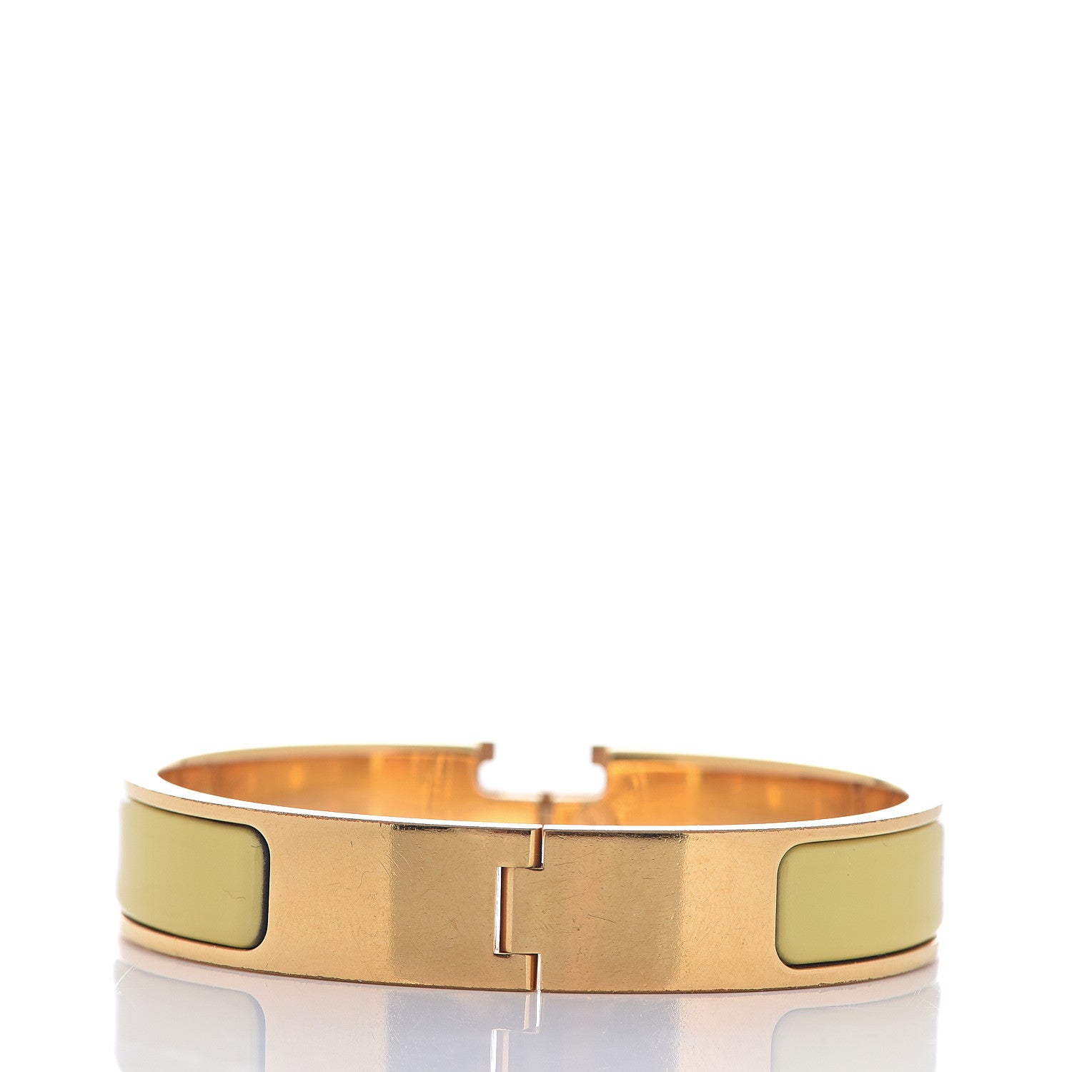 Hermes Enamel Narrow Clic Clac H Bracelet PM Jaune Citron 2 of 3