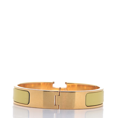 Hermes Enamel Narrow Clic Clac H Bracelet PM Jaune Citron 2 of 3