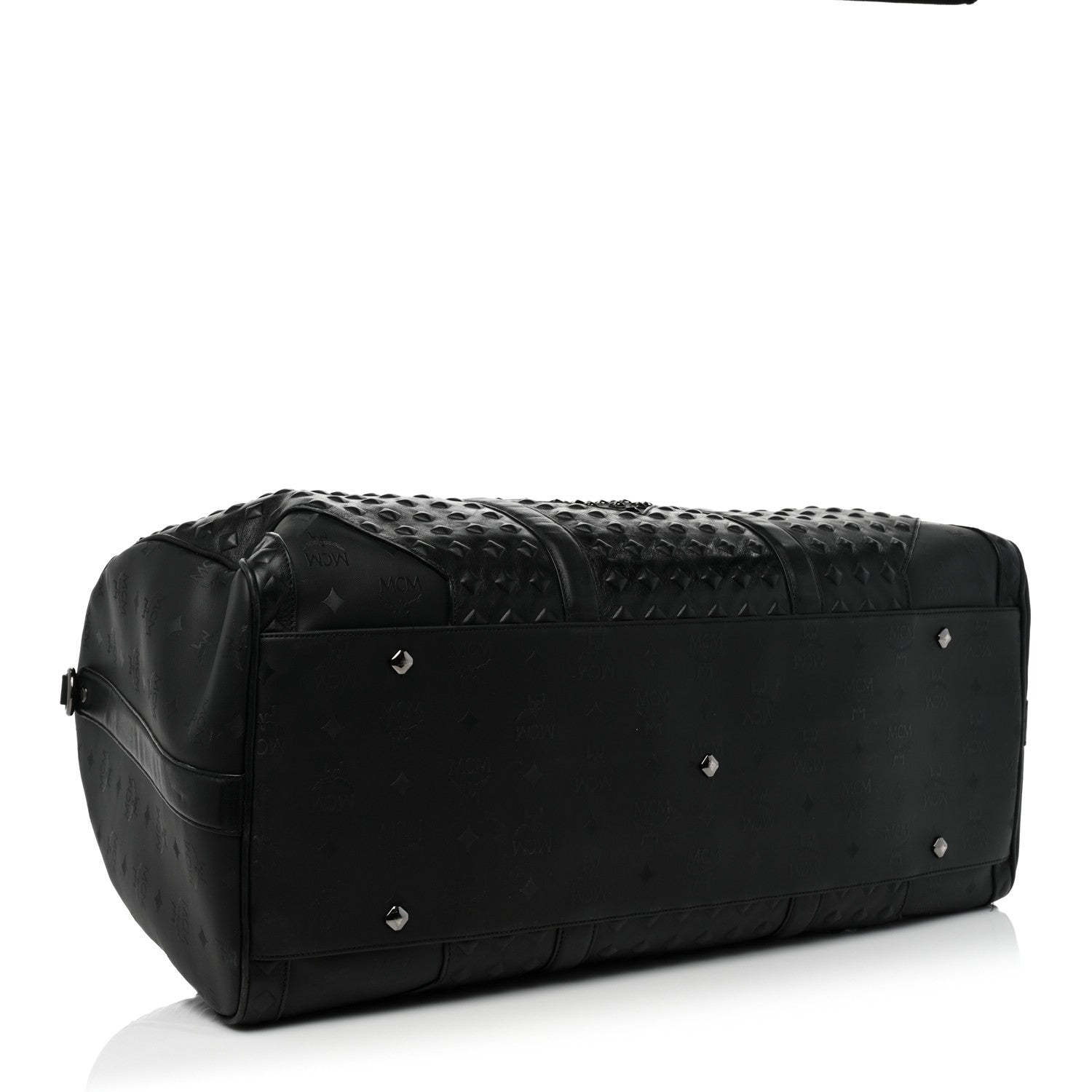 MCM Visetos Medium Stud Traveler Weekender Duffle Bag Black 4 of 12