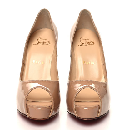 Christian Louboutin Patent New Very Prive 120 Pumps 36 Nude 2 of 9