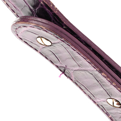 Versace Calfskin Crocodile Embossed Hobo Purple 11 of 13