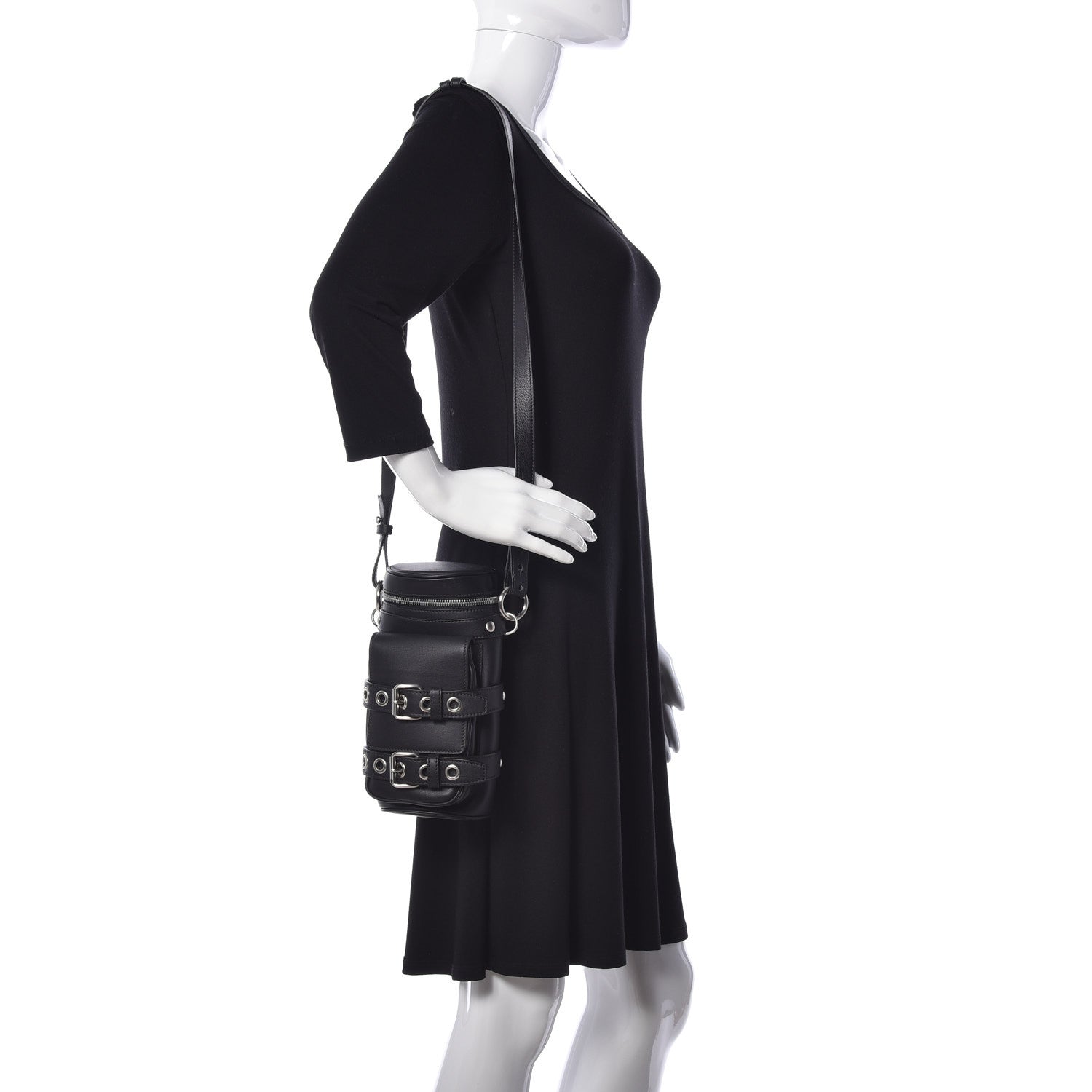 Versace Calfskin Bottle Crossbody Black 2 of 18