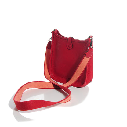 Hermes Taurillon Clemence Amazone Evelyne TPM Rouge Casaque Crevette 3 of 15