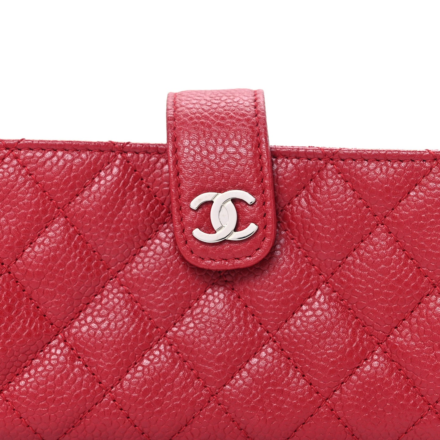 Caviar Quilted Phone Holder Clutch Red