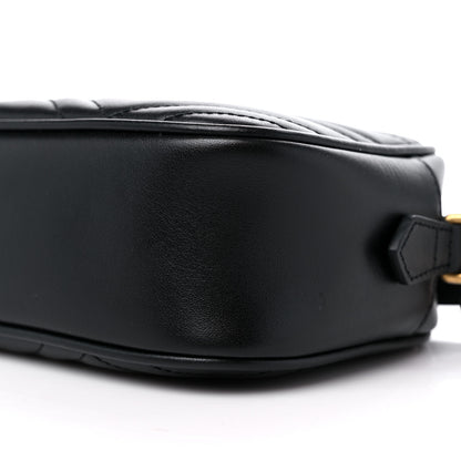 Gucci Calfskin Matelasse Small GG Marmont Chain Shoulder Bag Black 9 of 9