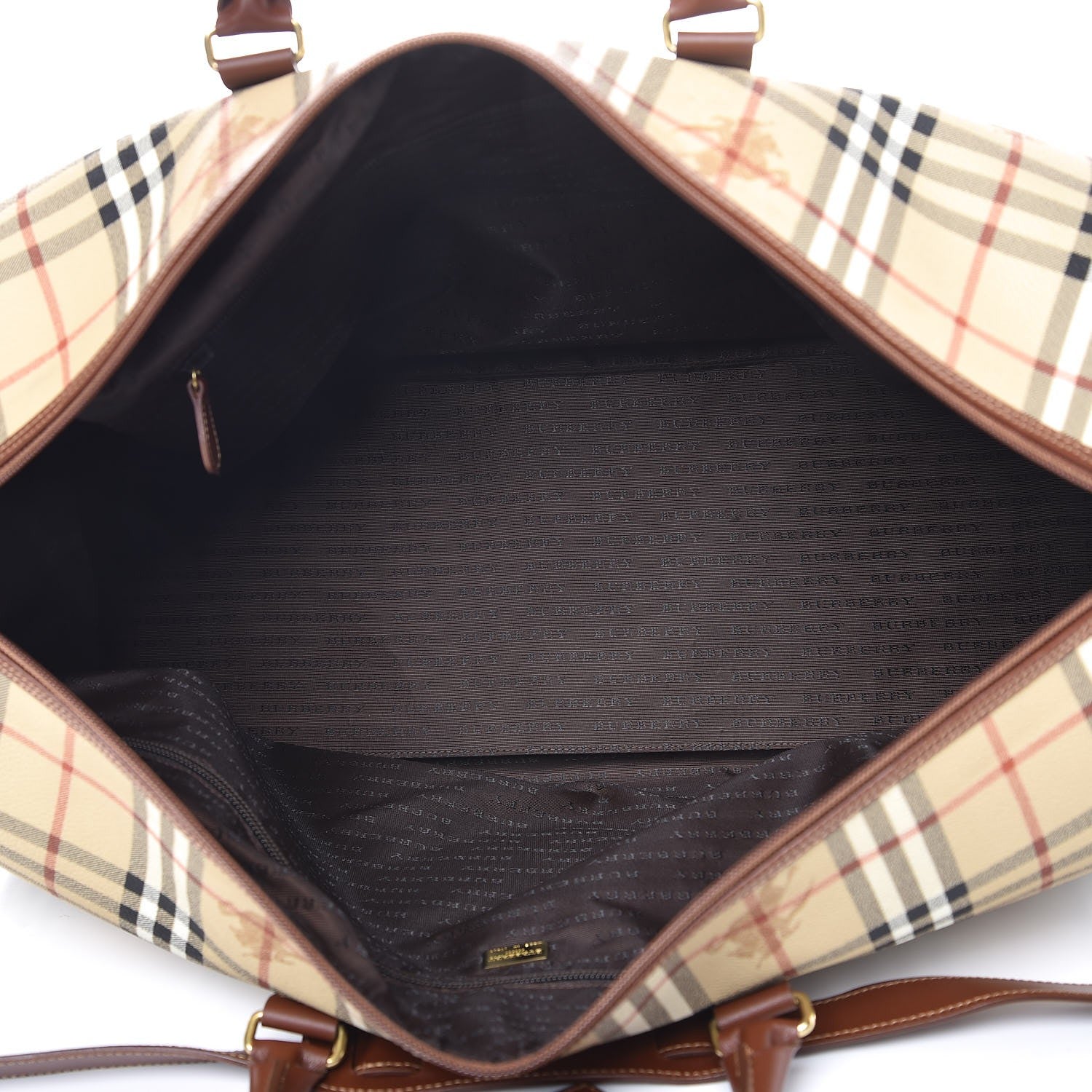 Burberry Haymarket Check Duffle Bag Brown 6 of 11