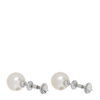 Mikimoto 18K White Gold Pearl 7-7.5mm Screw Back Earrings 3 of 4