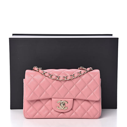 Chanel Lambskin Quilted Mini Rectangular Flap Pink 10 of 10