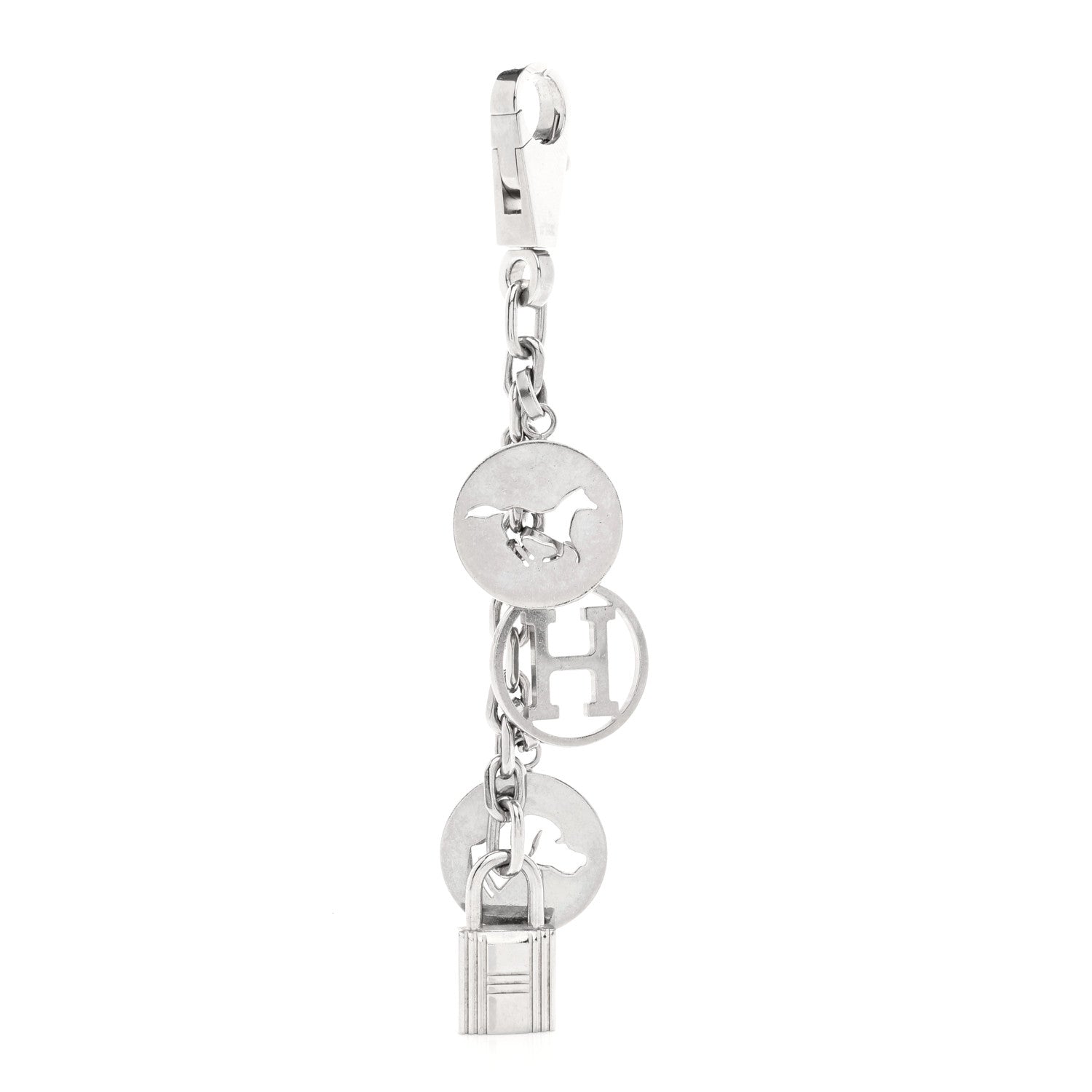 Hermes Palladium Breloque Bag Charm Silver 1 of 3