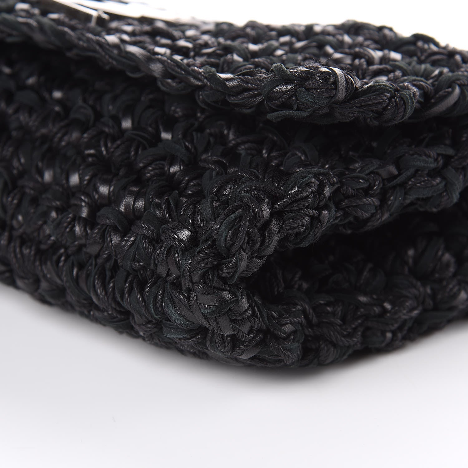 Saint Laurent Woven Calfskin Medium Monogram Kate Satchel Black 9 of 9