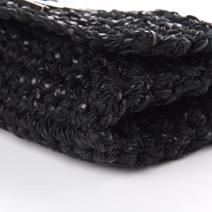 Saint Laurent Woven Calfskin Medium Monogram Kate Satchel Black 9 of 9