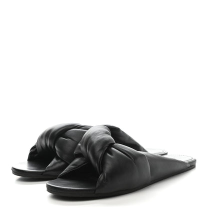 Balenciaga Lambskin Drapy Slide Sandals 37 Black 3 of 11