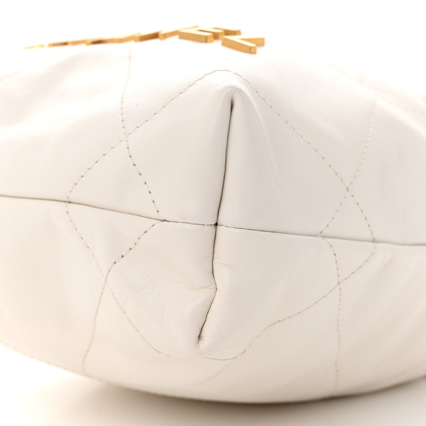 Shiny Calfskin Quilted Mini Chanel 22 White