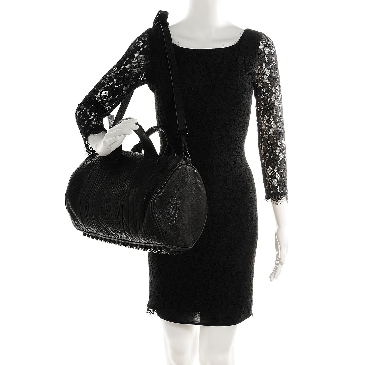 Alexander Wang Pebbled Lambskin Rocco Black Matte Black Hardware 2 of 7