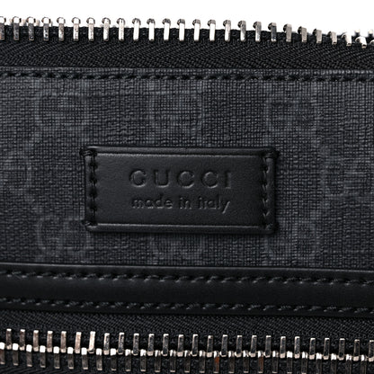 Gucci GG Supreme Monogram Web Small Flat Messenger Bag Black Grey 7 of 10