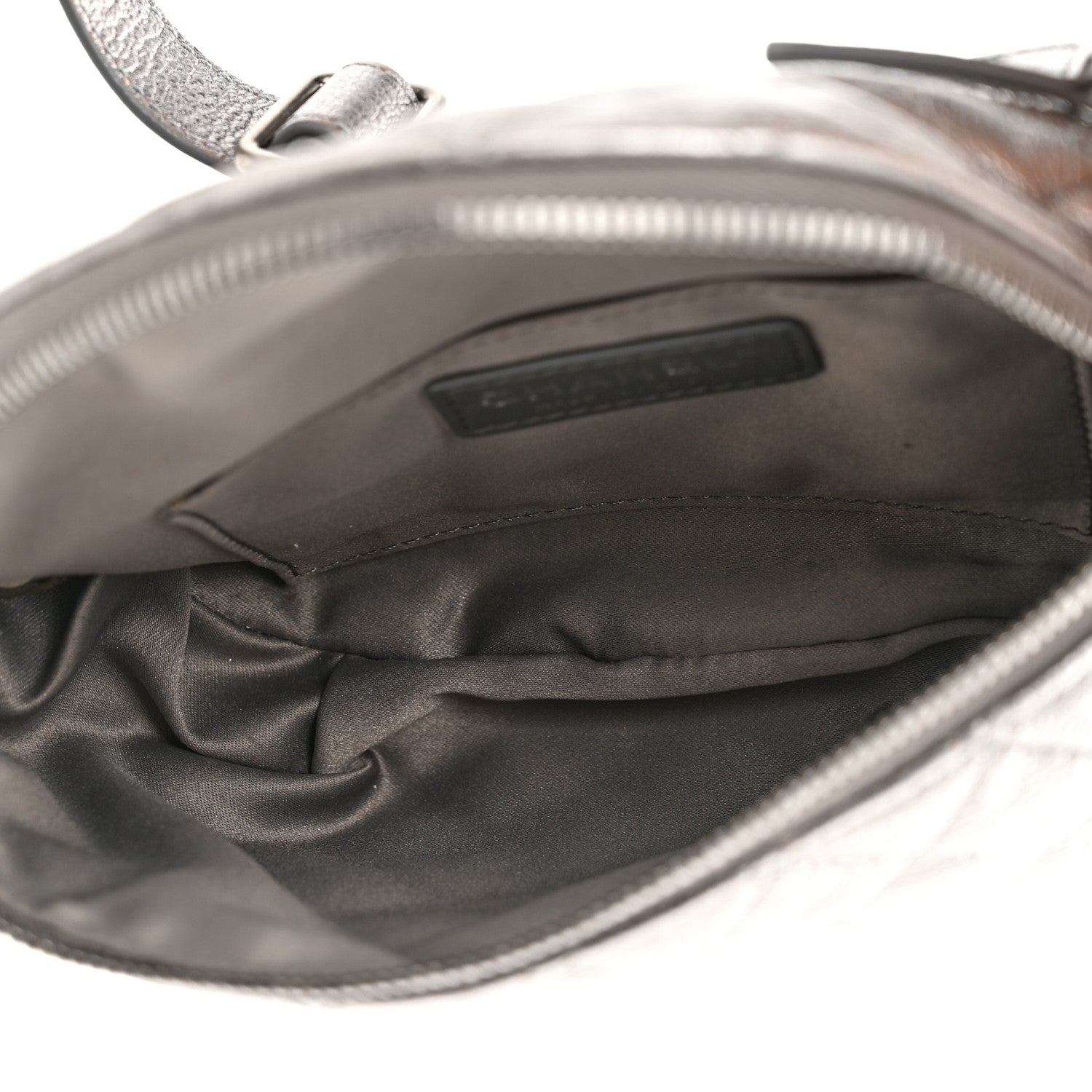 Chanel Metallic Calfskin Quilted Banane Waist Bag Fanny Pack Silver 5 of 12