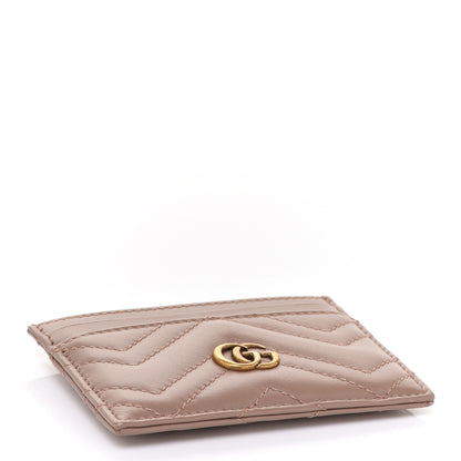 Gucci Calfskin Matelasse GG Marmont Card Holder Porcelain Rose 4 of 11