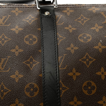 Louis Vuitton Monogram Macassar Keepall Bandouliere 55 10 of 13