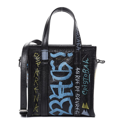 Balenciaga Agneau Arena Graffiti All Over XXS Bazar Shopper Tote Black Multicolor 1 of 9
