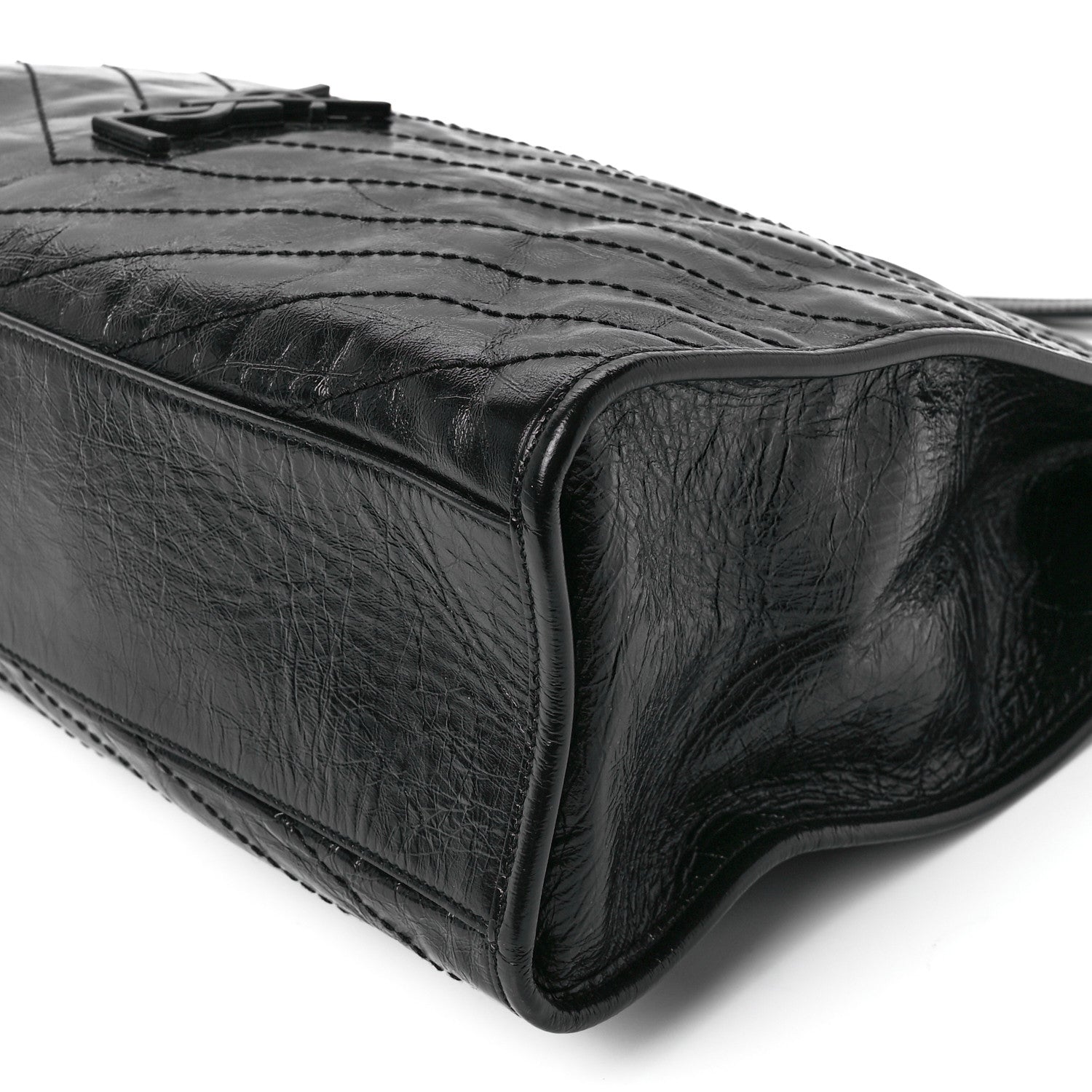 Saint Laurent Crinkled Calfskin Matelasse Monogram Niki Shoulder Bag Black 11 of 11