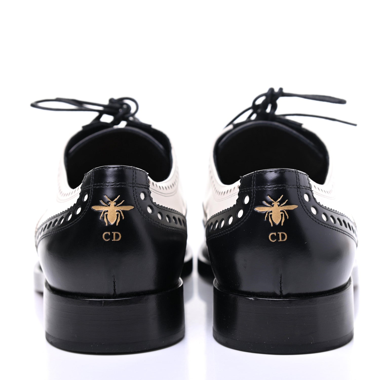 Christian Dior Calfskin Diorunit Oxford Flats 37.5 Black White 6 of 16