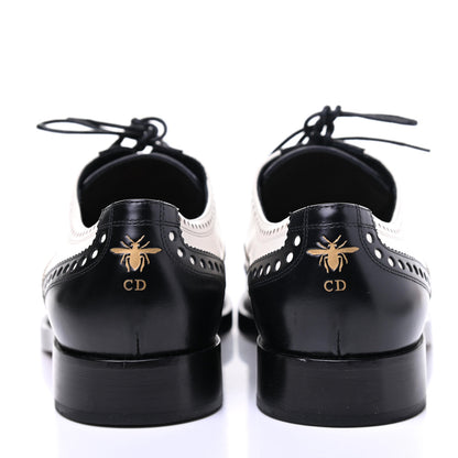 Christian Dior Calfskin Diorunit Oxford Flats 37.5 Black White 6 of 16