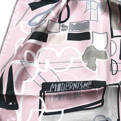 Hermes Silk Modernisme Tropical Scarf 90 Rose Pale Argile Gris 5 of 5