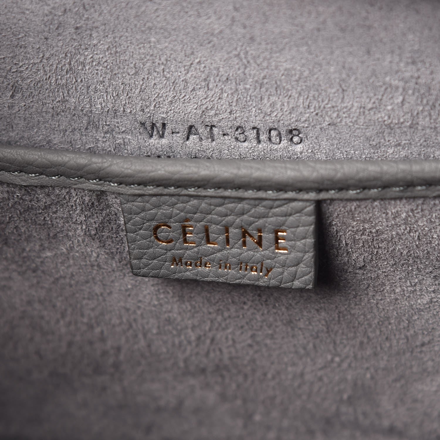 Celine Drummed Calfskin Nano Luggage Kohl 6 of 7