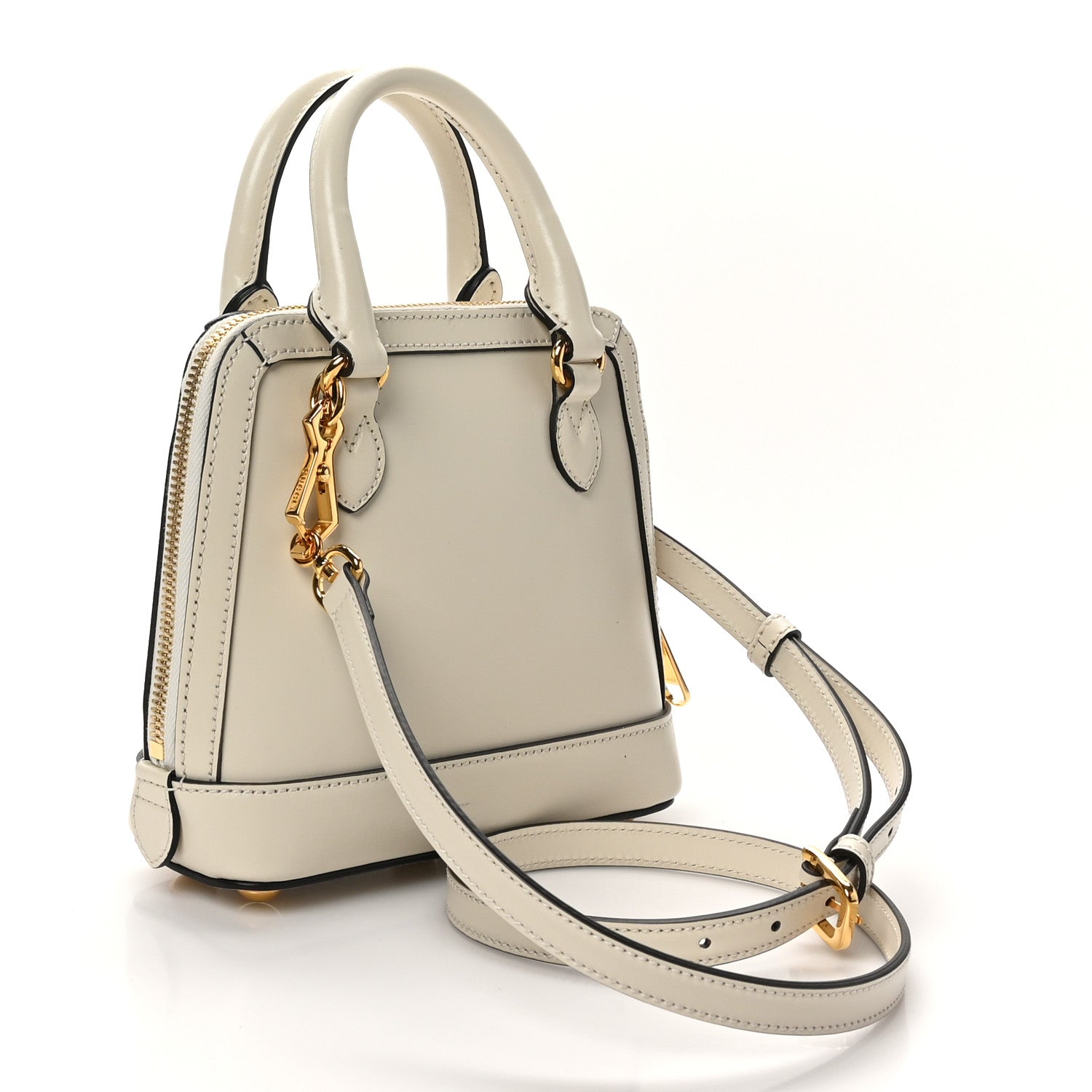Gucci Boarded Plutone Calfskin Mini Horsebit 1955 Top Handle Bag Mystic White 3 of 10
