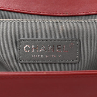 Chanel Calfskin Chevron Quilted Medium Boy Flap Dark Red 6 of 14