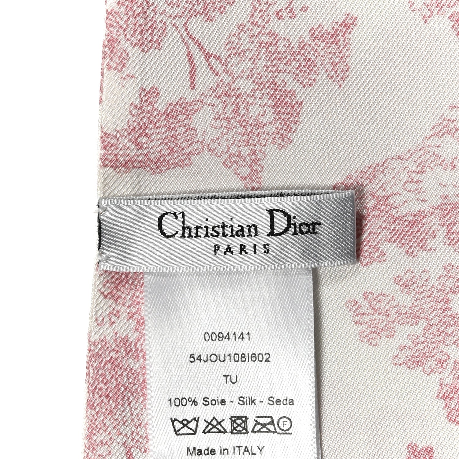 Christian Dior Silk Toile De Jouy Maxi Mitzah Scarf Pink 3 of 3