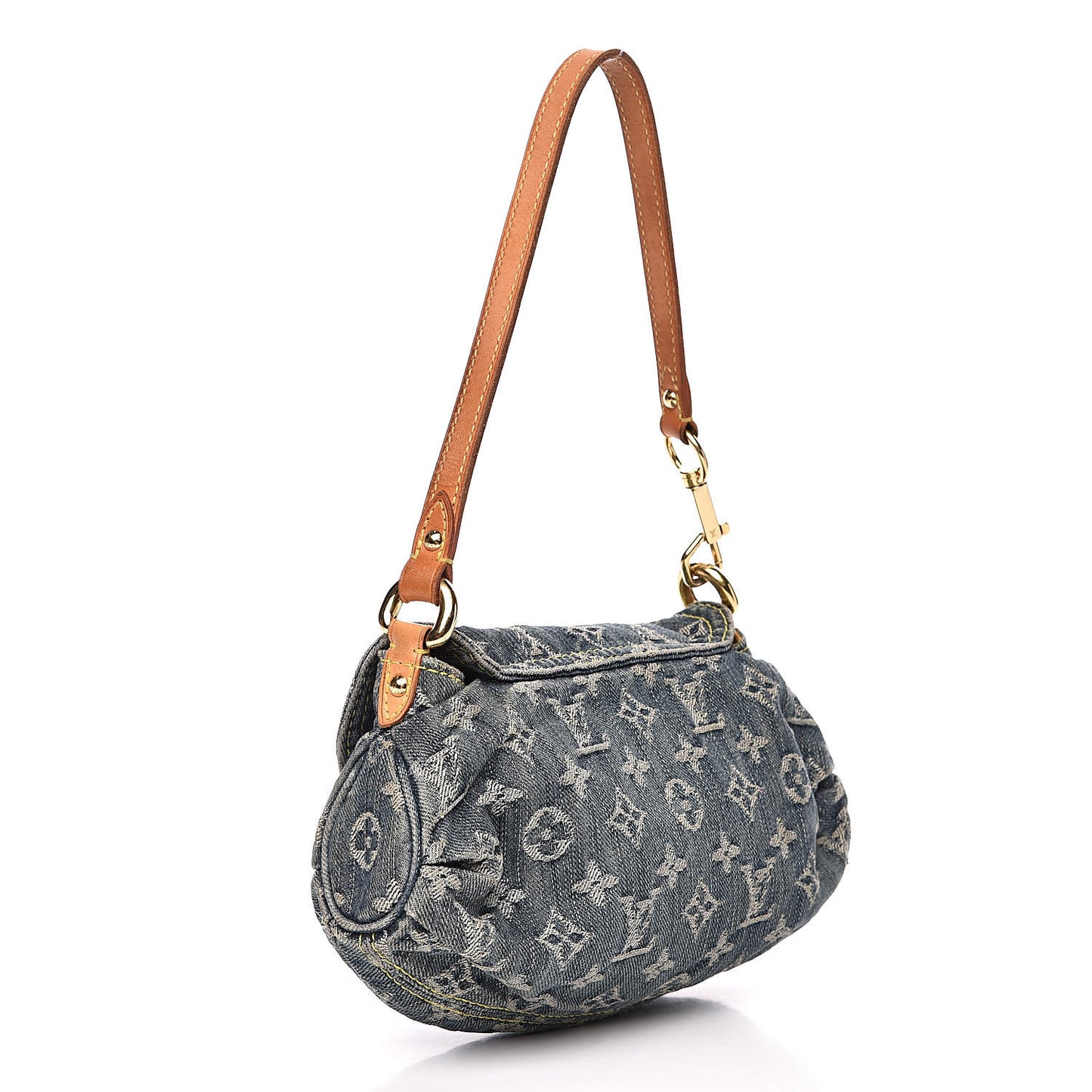Monogram Denim Mini Pleaty Blue