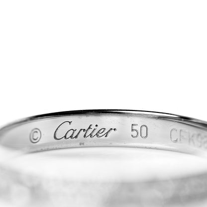 Cartier 18K White Gold Diamond 2.6mm LOVE Paved Band Ring 50 5.25 5 of 6