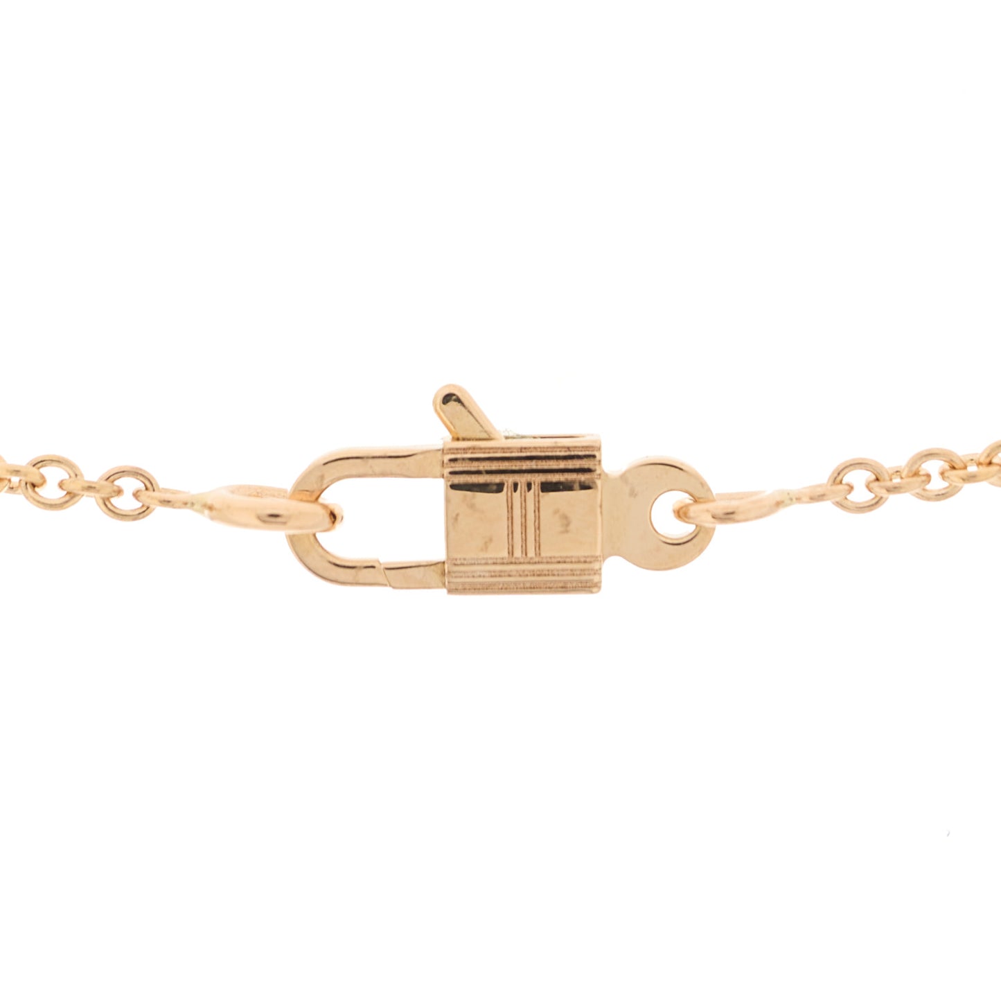 18K Rose Gold Diamond Amulettes Cadenas Pendant Necklace