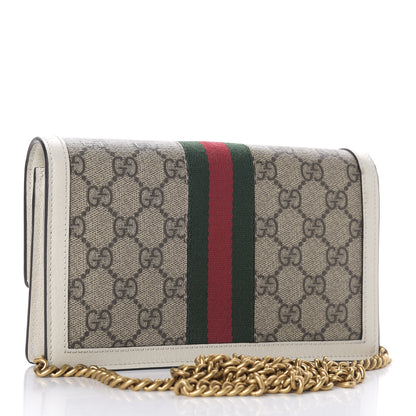 Gucci GG Supreme Monogram Web Queen Margaret Chain Wallet White 3 of 9