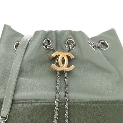 Chanel Calfskin Quilted Small Gabrielle Bucket Green 8 of 10