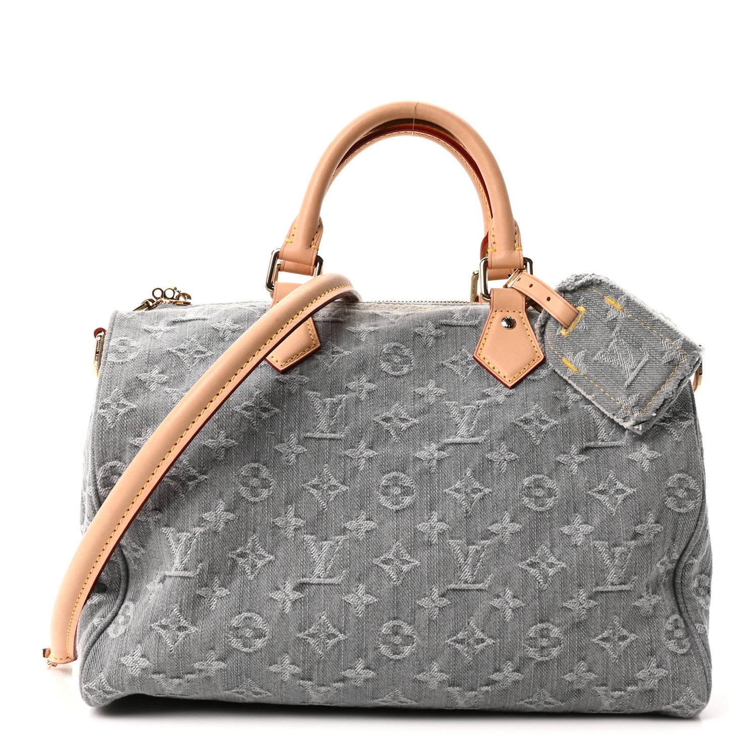 Louis Vuitton Monogram Denim Speedy Soft 30 Washed Gray 1 of 10