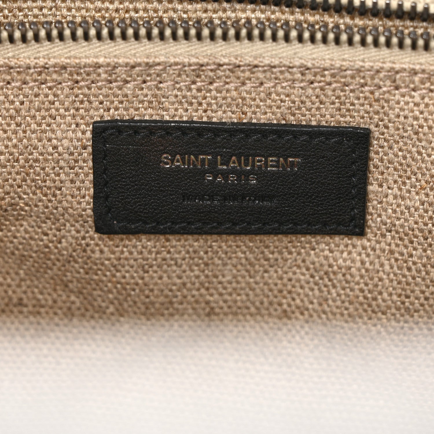 Saint Laurent Linen Calfskin Rive Gauche Tote Optic White 6 of 10