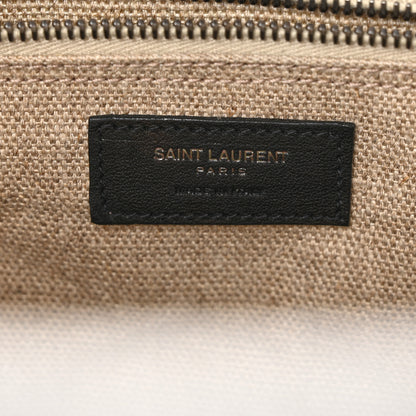 Saint Laurent Linen Calfskin Rive Gauche Tote Optic White 6 of 10