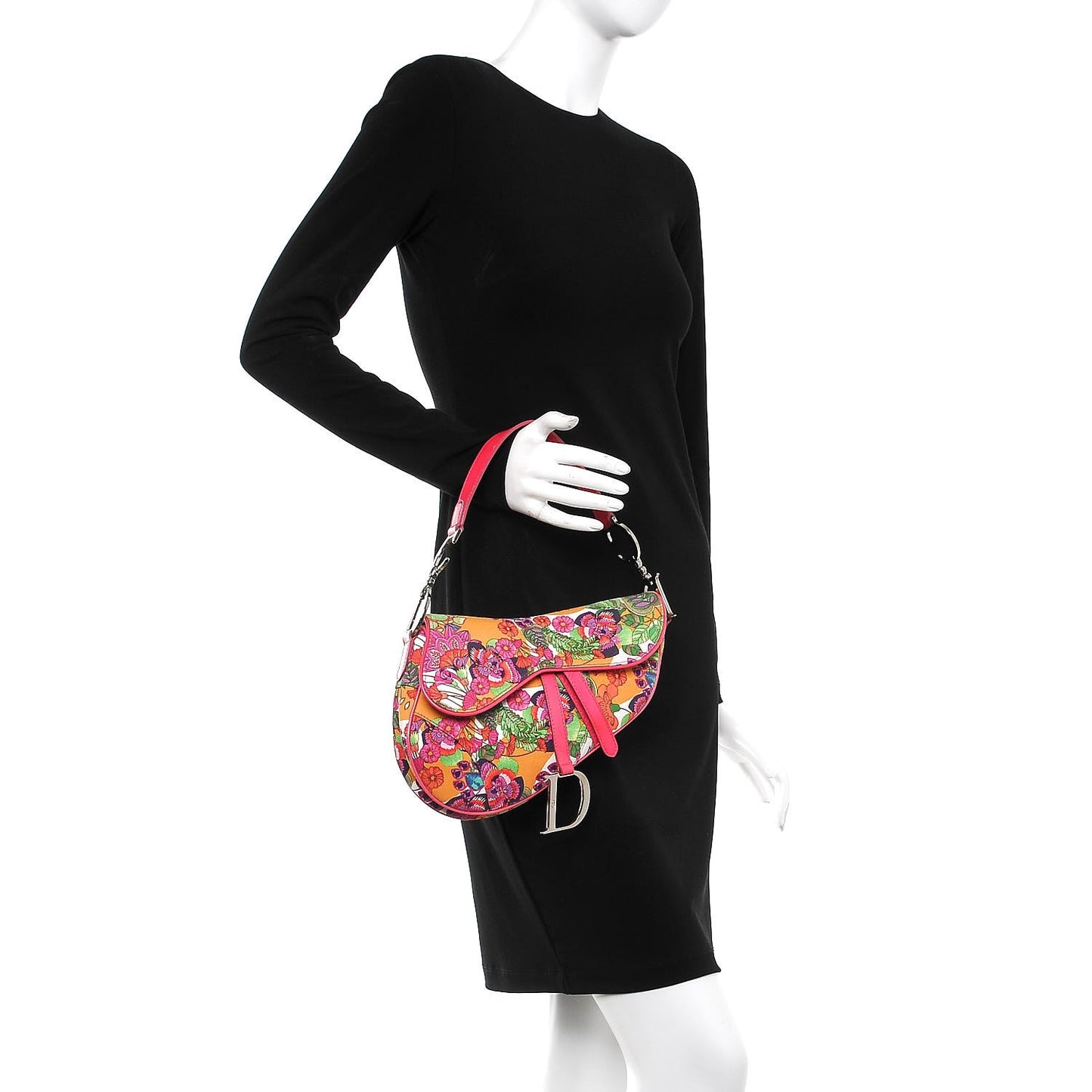 Canvas Floral Saddle Bag Multicolor