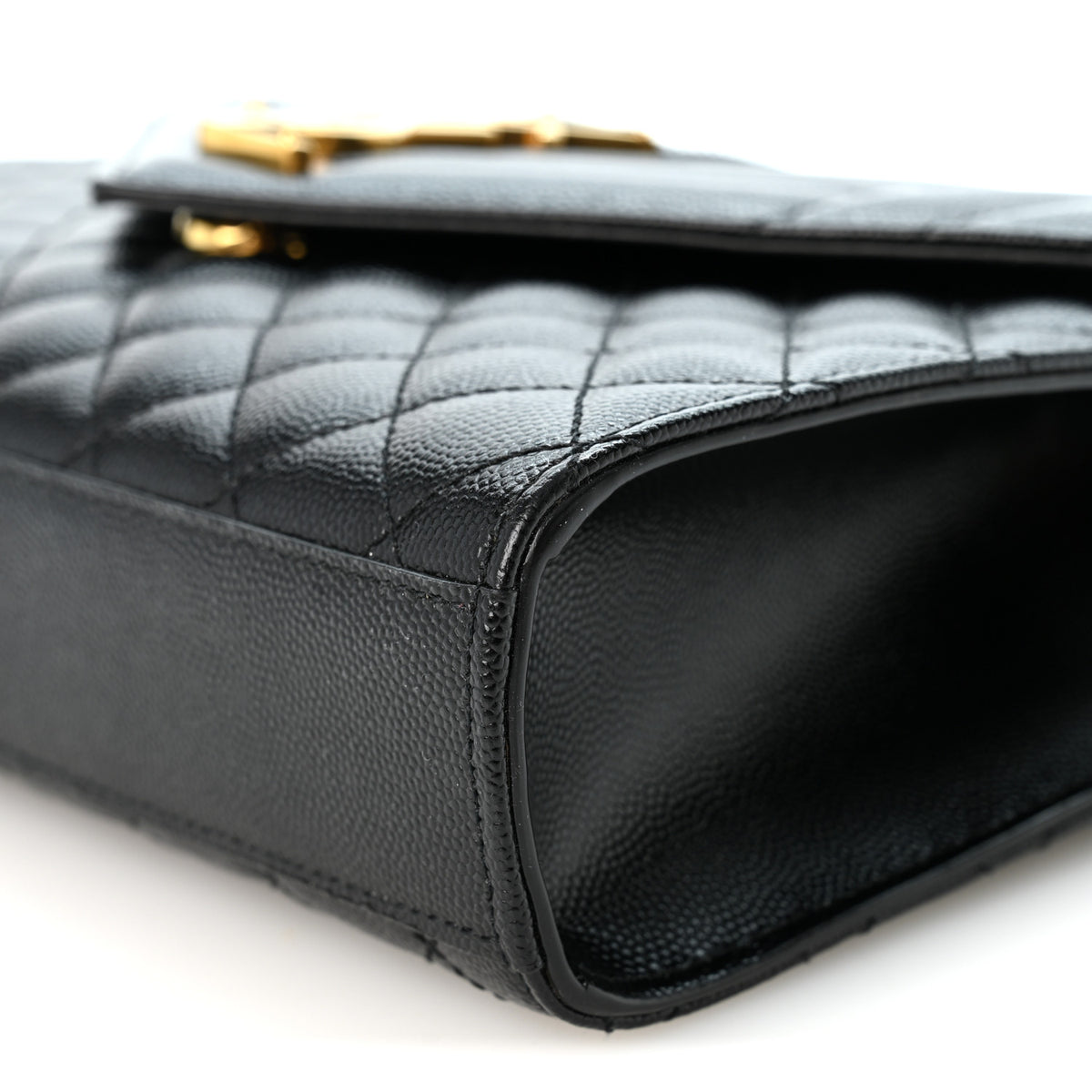 Grain De Poudre Textured Mixed Matelasse Triquilt Medium Monogram Satchel Black