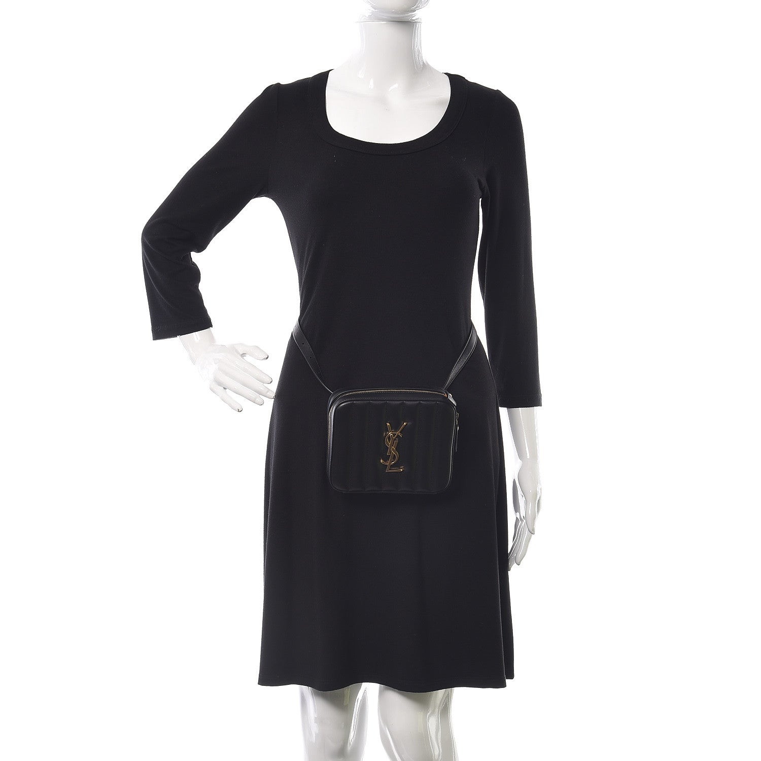 Saint Laurent Lambskin Matelasse Vicky Monogram Belt Bag Black 2 of 5