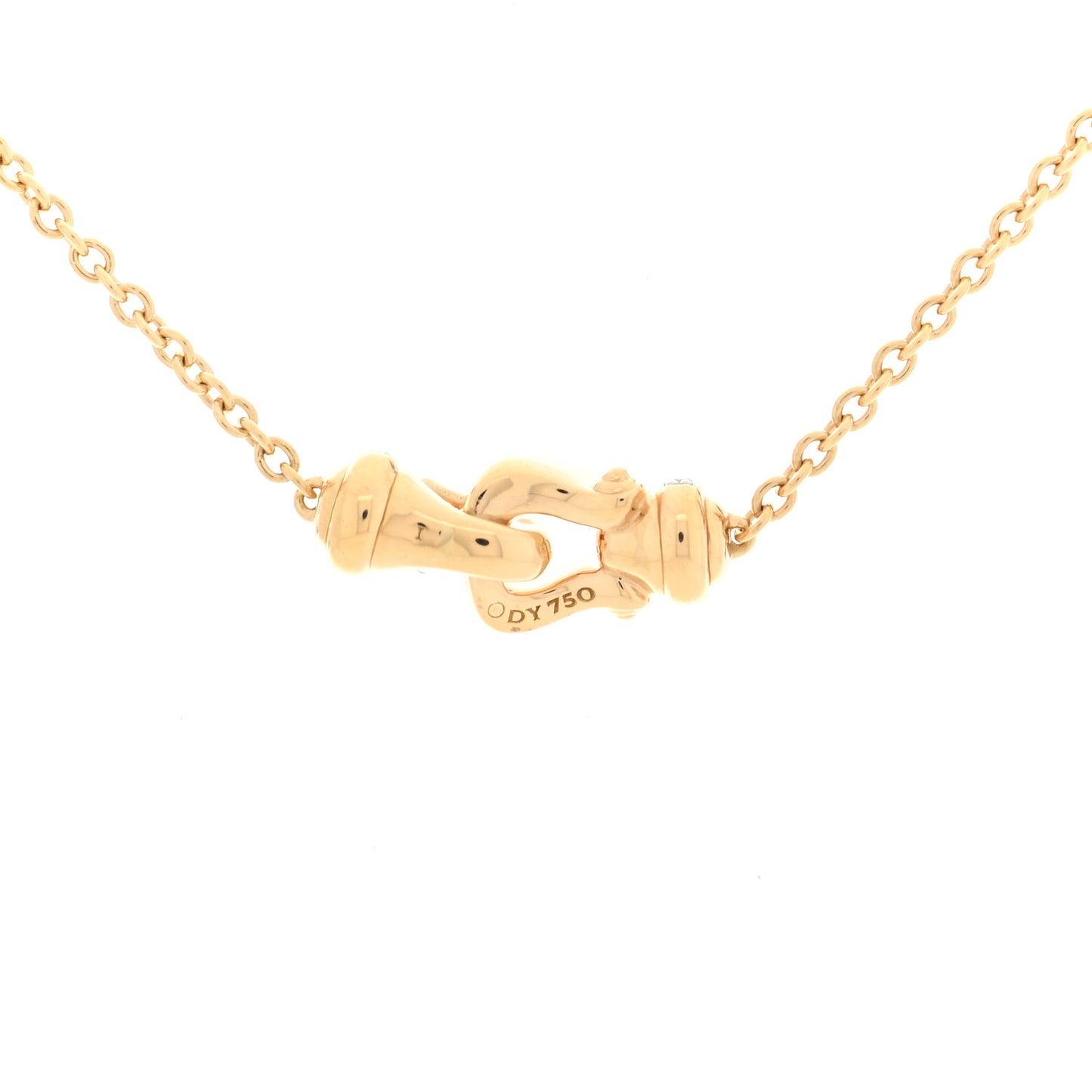 18K Yellow Gold Diamond Buckle Necklace