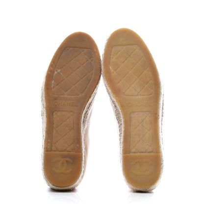 Chanel Lambskin CC Espadrilles 36 Beige Black 6 of 8