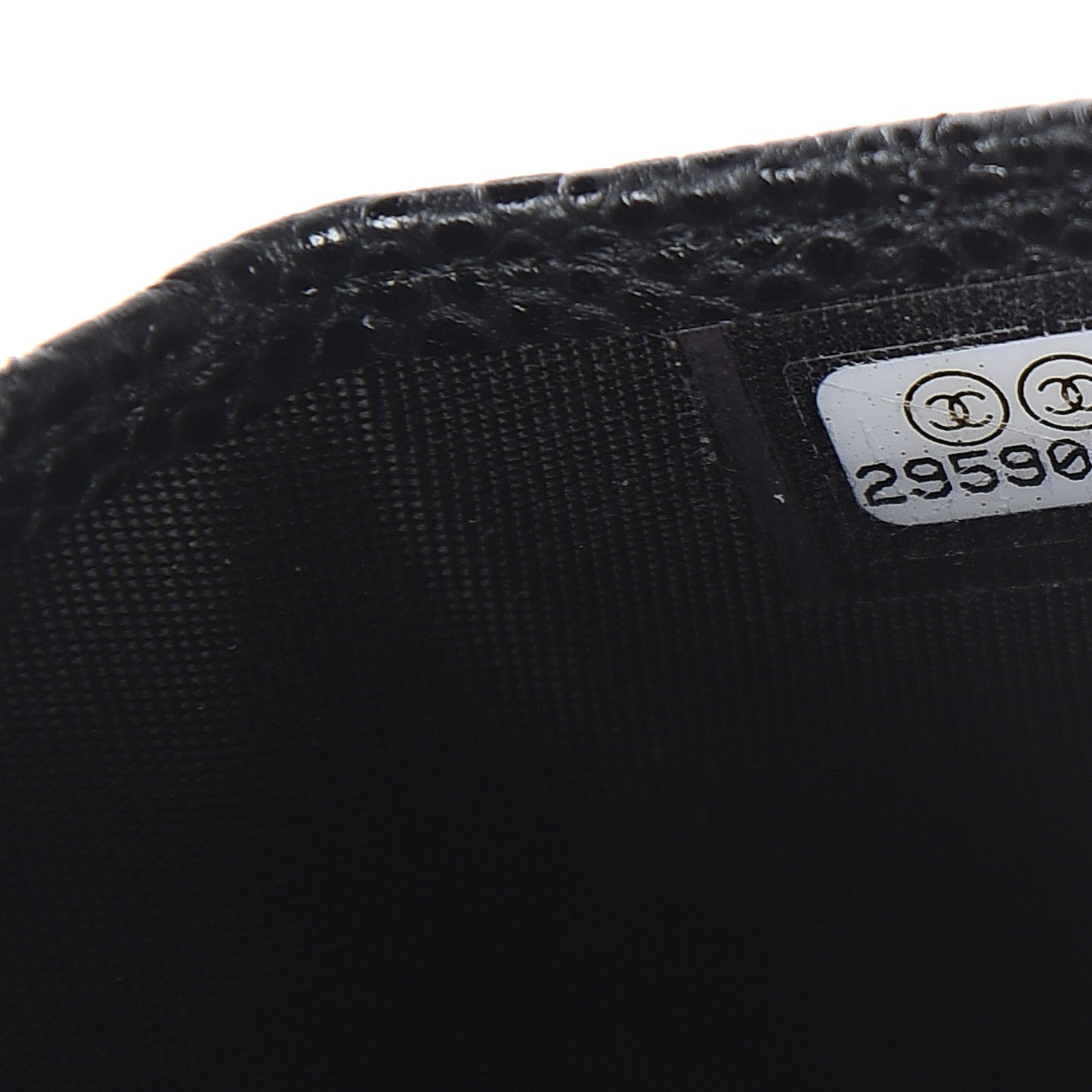 Caviar Quilted Card Holder Black