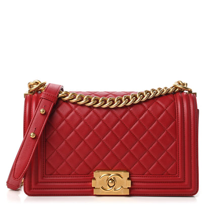 Chanel Caviar Quilted Medium Boy Flap Red 1 of 11