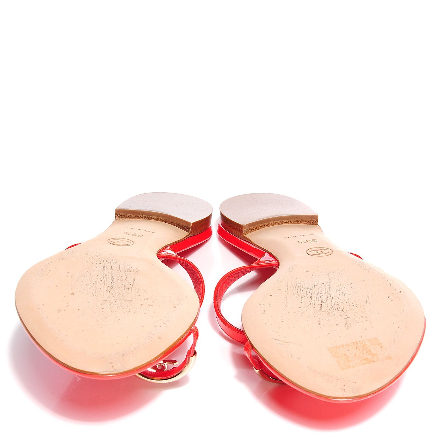 Patent CC Toe Ring Sandals 39.5 Red